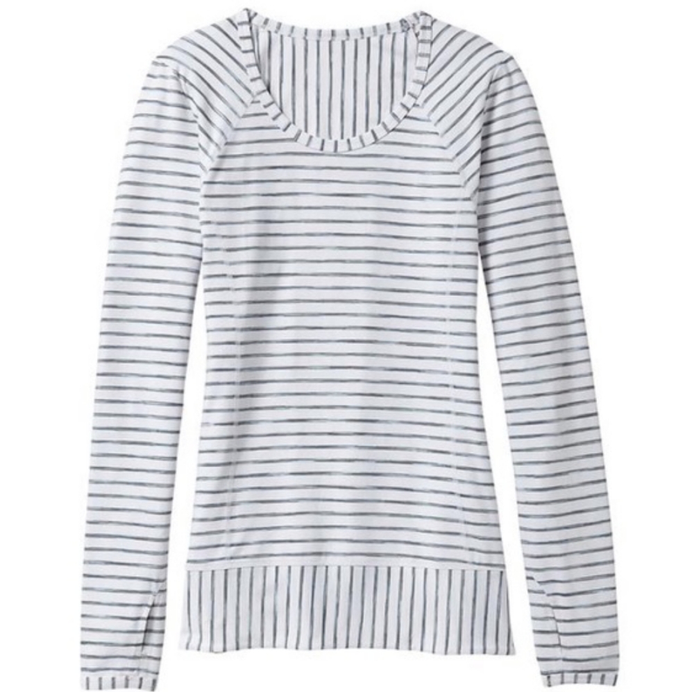 Athleta Pop Space Dye Stripe Long Sleeve Top Women's Size Small